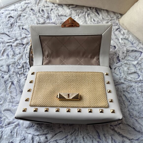 Michael Kors Cece Medium Straw and Studded Shoulder Bag - NWOT - Picture 10 of 15